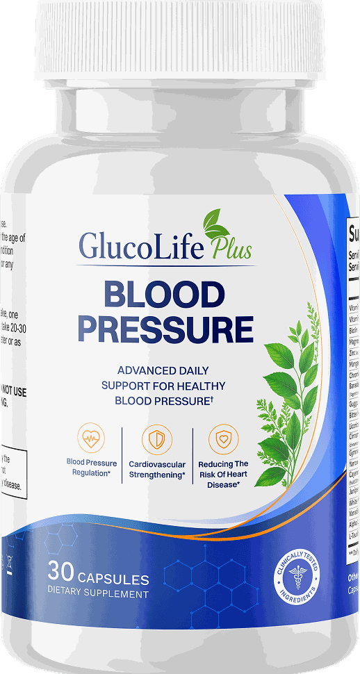 GlucoLife+ Blood Pressure flaske, 30 kapsler kosttilskud